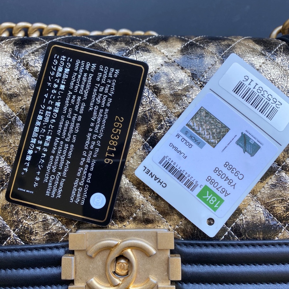 Chanel Boy Metallic Crumpled Goatskin Bag - Picture 10 of 11